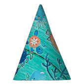 Robuust Blauwgroen hout en onder het Zee Friends W Feesthoedjes (Rechts)