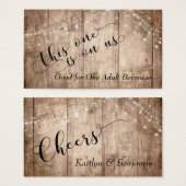 Robuust Bleek bruin hout met lichte Drink Tickets Visitekaartjes (Voorkant /achterkant)