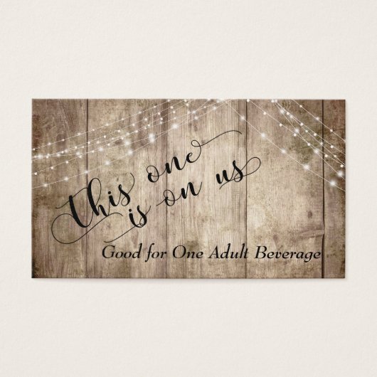 Robuust Bleek bruin hout met lichte Drink Tickets Visitekaartjes (Voorkant)