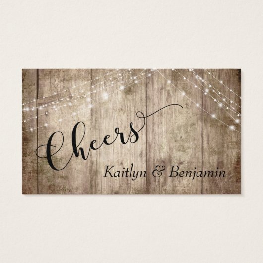 Robuust Bleek bruin hout met lichte Drink Tickets Visitekaartjes (Achterkant)