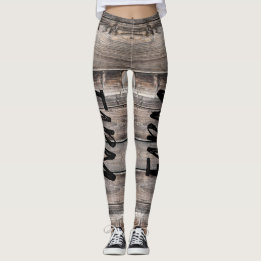 Robuust BOERDERIJ LIFE-script op barnwood Leggings