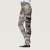 Robuust BOERDERIJ LIFE-script op barnwood Leggings (Links)