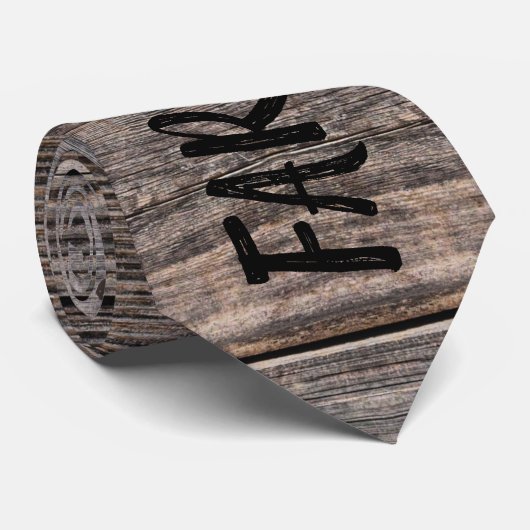 Robuust BOERDERIJ Life script op barnwood Stropdas (Opgerold)