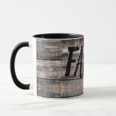 Robuust BOERDERIJ LIFE-type op houten achtergrond  Mok (Links)