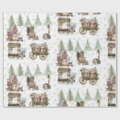 Robuust boerenhuis aan de zijkant van het land cadeaupapier (Vlak)