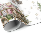 Robuust boerenhuis aan de zijkant van het land cadeaupapier (Rol Hoek)