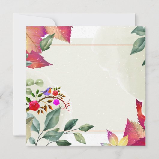 Robuust botanisch mooi vogelhuwelijk kaart (Achterkant)