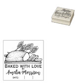 Robuust brood/uitgelekt met liefde/naam/datum rubberstempel (Gestempeld)