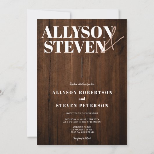 Robuust bruin hout, gedurfd met moderne namen, fot kaart (Voorkant)