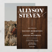 Robuust bruin hout, gedurfd met moderne namen, fot kaart (Voorkant / Achterkant)