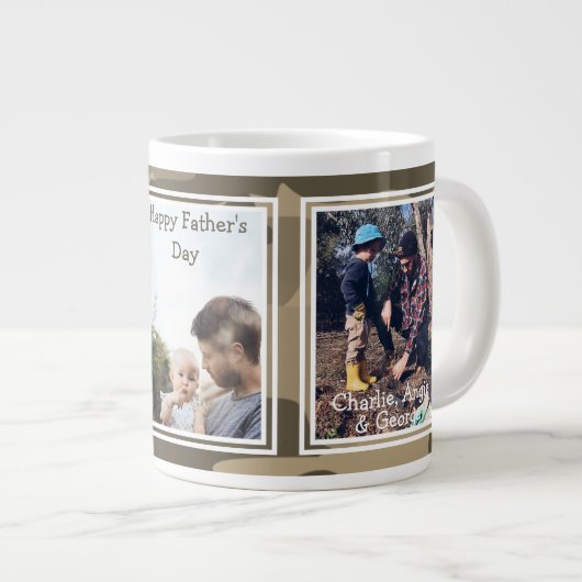 Robuust Camouflage 3 Fijne Vaderdag Grote Koffiekop (Voorkant rechts)