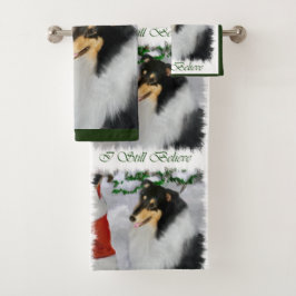 Robuust Collie Tri Colour Kerstmis Bad Handdoek