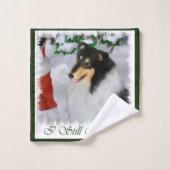 Robuust Collie Tri Colour Kerstmis Bad Handdoek (Wasdoekje)