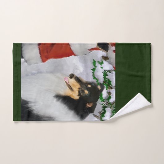 Robuust Collie Tri Colour Kerstmis Bad Handdoek (Handdoek)