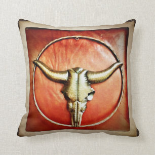 Robuust design voor bull Horns Faux-leder Kussen