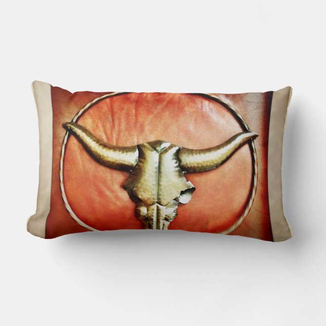 Robuust design voor bull Horns Faux-leder Kussen (Voorkant)