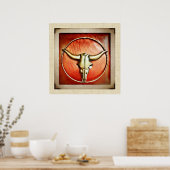 Robuust design voor bull Horns Faux-leder Poster (Keuken)
