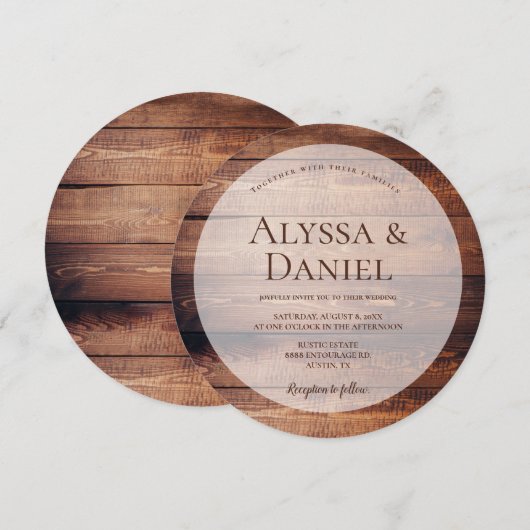 Robuust, donker hout, uniek hout kaart (Voorkant / Achterkant)