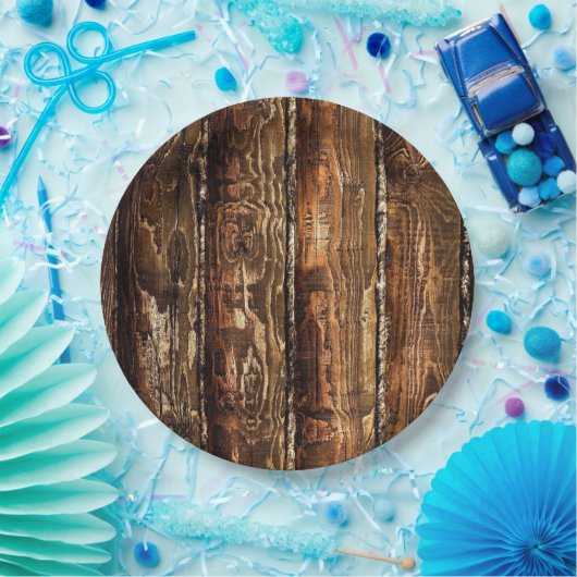 Robuust, donker hout, wegwerppapier, Borden Papieren Bordje (Feest)