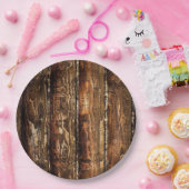 Robuust, donker hout, wegwerppapier, Borden Papieren Bordje (Feest)