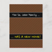 Robuust, donkerbruin en lichtbruine strepen aankondigingskaart (Voorkant)