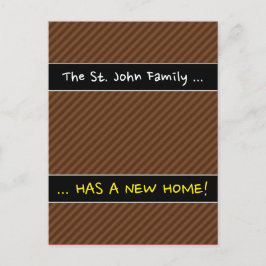 Robuust, donkerbruin en lichtbruine strepen aankondigingskaart