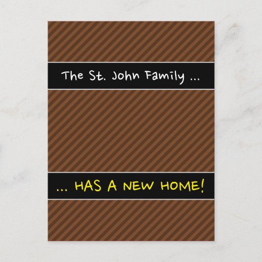 Robuust, donkerbruin en lichtbruine strepen aankondigingskaart (Voorkant)