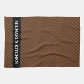 Robuust, donkerbruin en lichtbruine strepen theedoek (Horizontaal)