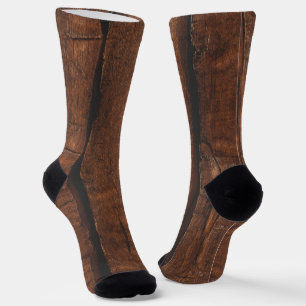 Robuust, donkerbruin oud hout sokken