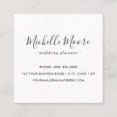 Robuust drift-hout modern feministisch minimalisti vierkante visitekaartje (Achterkant)