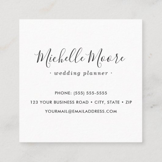 Robuust drift-hout modern feministisch minimalisti vierkante visitekaartje (Achterkant)