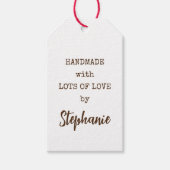 Robuust, eenvoudig handgemaakt met veel liefdesnam cadeaulabel (Voorkant)