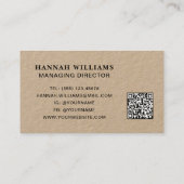 Robuust, eenvoudig handschrift met houten kaart visitekaartje (Achterkant)