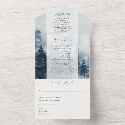 Robuust en vrolijk huwelijk in één uitnodiging (Binnen)