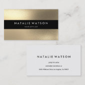 Robuust FAUX Gold Black Bar, modern elegant Visitekaartje (Voorkant / Achterkant)