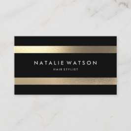 Robuust FAUX Gold Stripes Moderne Elegant 2 Visitekaartje