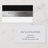 Robuust FAUX Silver Stripe Black White Modern Visitekaartje (Voorkant / Achterkant)