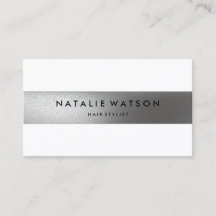 Robuust FAUX Silver Stripe White Moderne Elegant