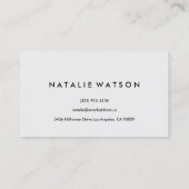 Robuust FAUX Silver Stripe White Moderne Elegant Visitekaartje (Achterkant)