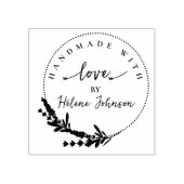 Robuust Floral Lijst verwerkt met Love Custom Rubberstempel (Afrduk)