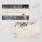 Robuust floreel lijst donker met vogelvisitekaartj visitekaartje (Voorkant / Achterkant)