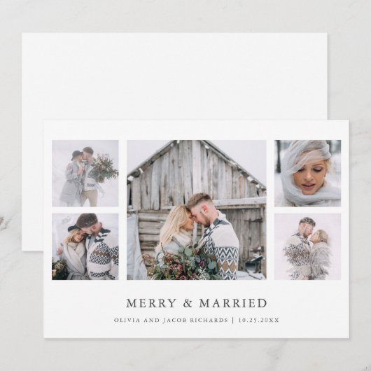 Robuust| Fotoraster voor fusies en huwelijken Feestdagenkaart (Voorkant / Achterkant)