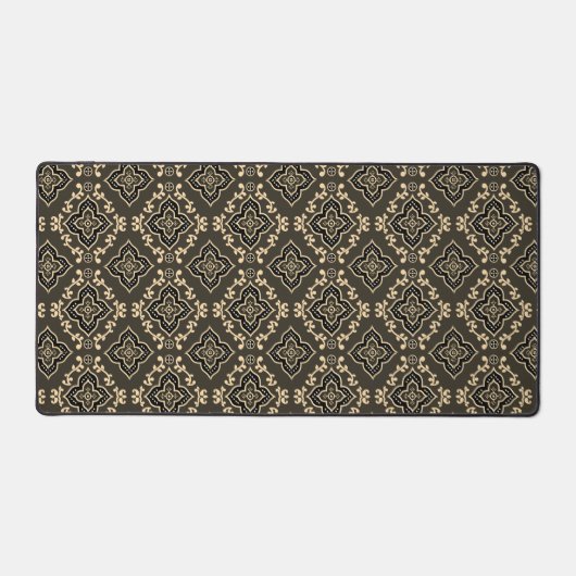 Robuust Gaming Bruin Geometrisch Patroon Bureaumat (Voorkant)