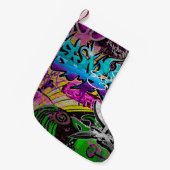 Robuust gekleurd schuurhout, achtergrond, bord, te kleine kerstsok (Voorkant (Hangend))