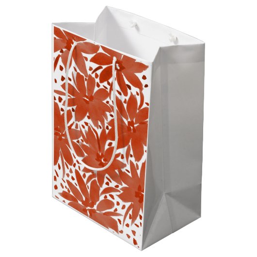 Robuust, gepersonaliseerd Floral design in Rust Gi Medium Cadeauzakje (Achterkant Gekanteld)