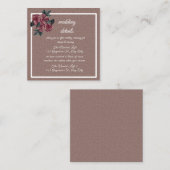 Robuust geschilderd roos trouwtentaart informatiekaartje (Voorkant / Achterkant)