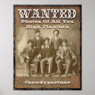 Robuust Gezocht Poster - Hashtag en sociale media