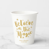 Robuust goud gelooft in het magische kerstfeest papieren bekers (Voorkant)