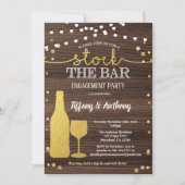 Robuust goud van de bar verlovingspartij kaart (Voorkant)