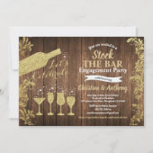 Robuust goud van de bar verlovingspartij kaart (Voorkant)